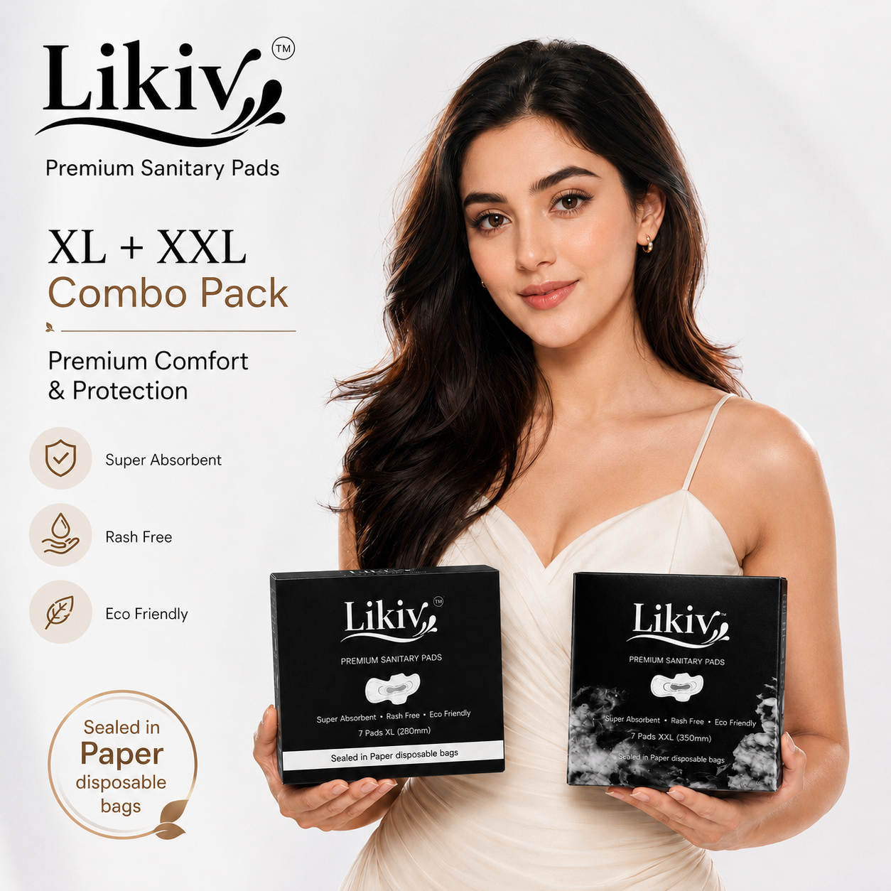 Likiv Premium Sanitary Pads combo - XL, XXL (2 Packs) - Image 4