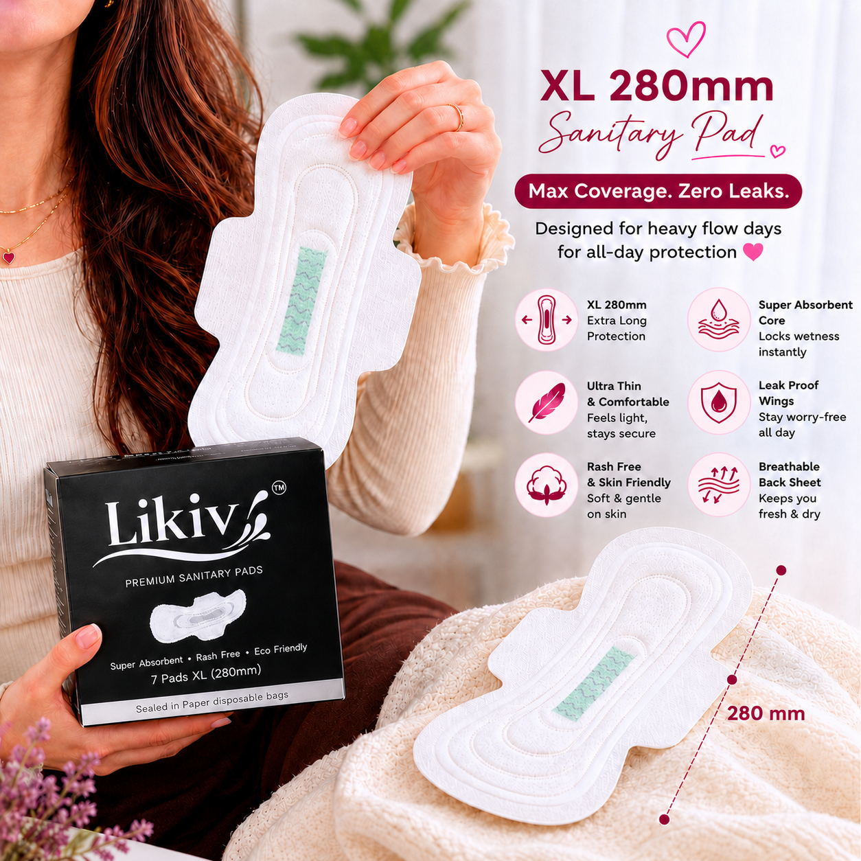 Likiv Sanitary L XL XXL Pads combo-(3 Packs) - Image 2