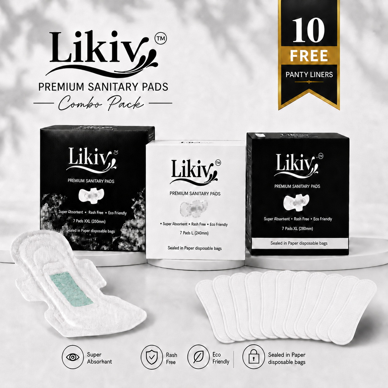 Likiv Sanitary L XL XXL Pads combo-(3 Packs) - Image 5