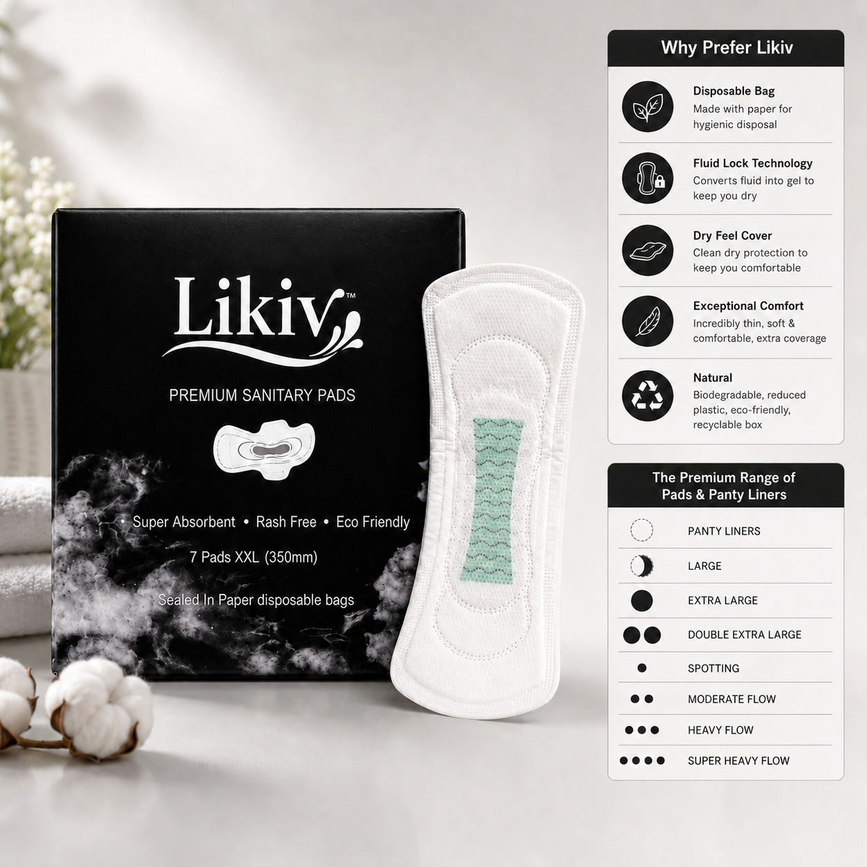 Likiv Sanitary L XL XXL Pads combo-(3 Packs) - Image 4